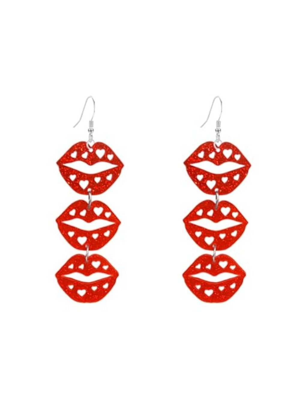Pink Red Lips Earrings Unique Acrylic Mouth Drop Dangle Earrings for Women